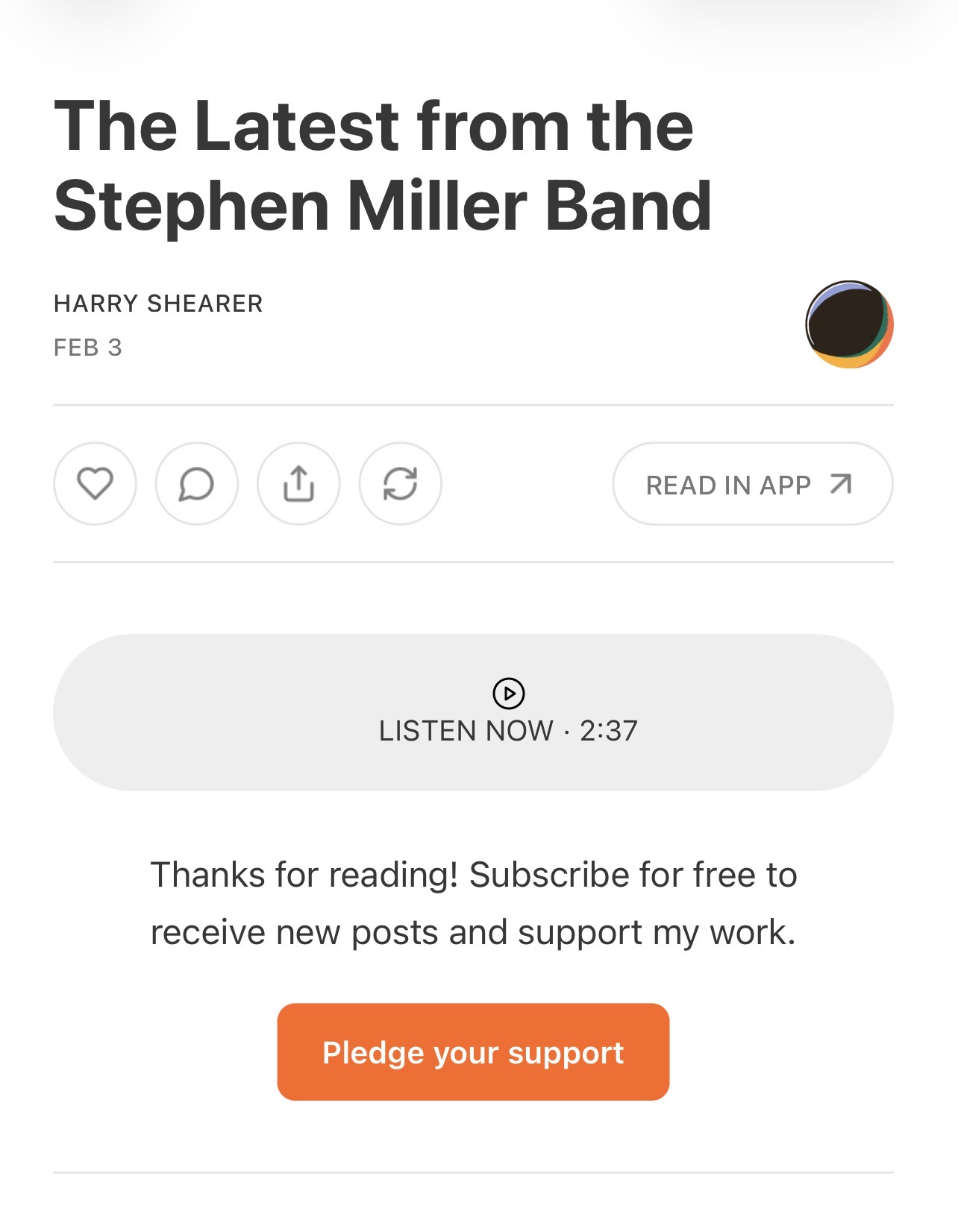 Harry Shearer Substack 020326